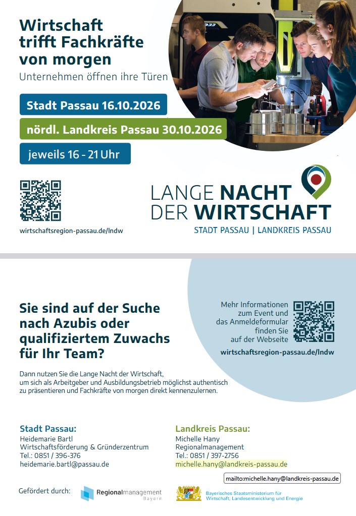 Flyer lange Nacht der Wirtschaft